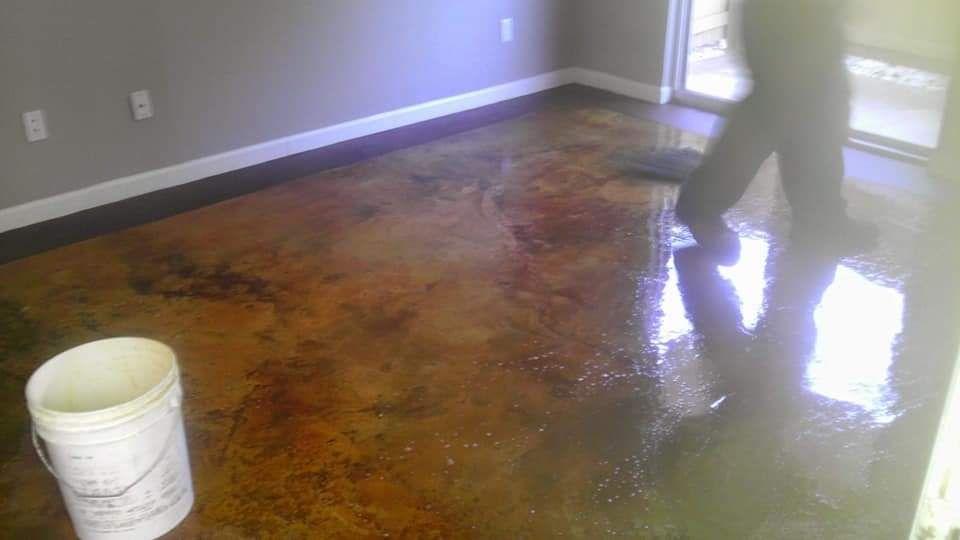 Acid Stained Concrete Creekside Apartments,  Austin, Tx